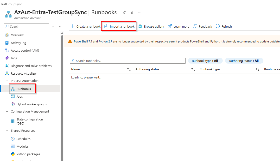 Import a runbook