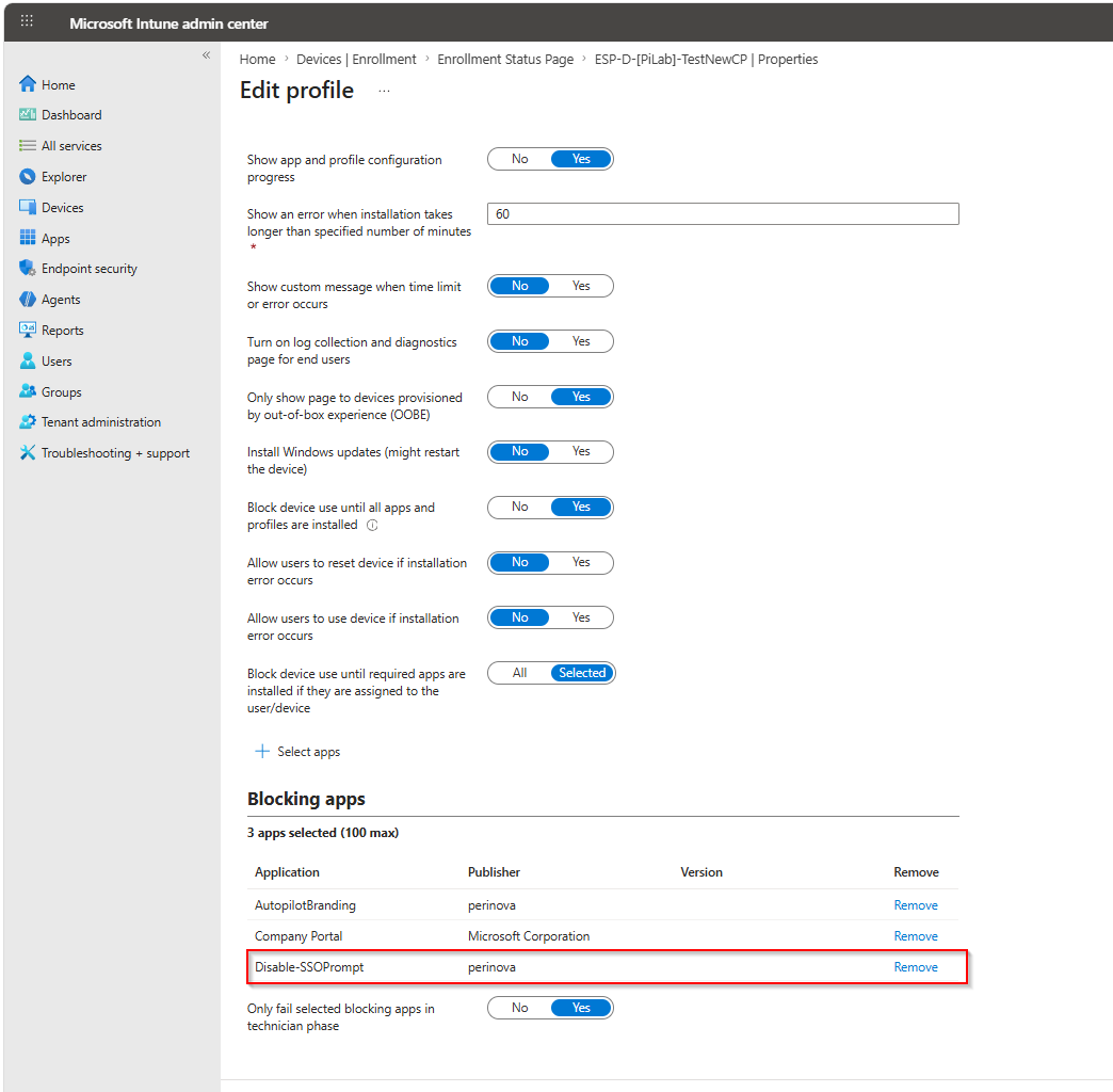 ESP - blocking apps