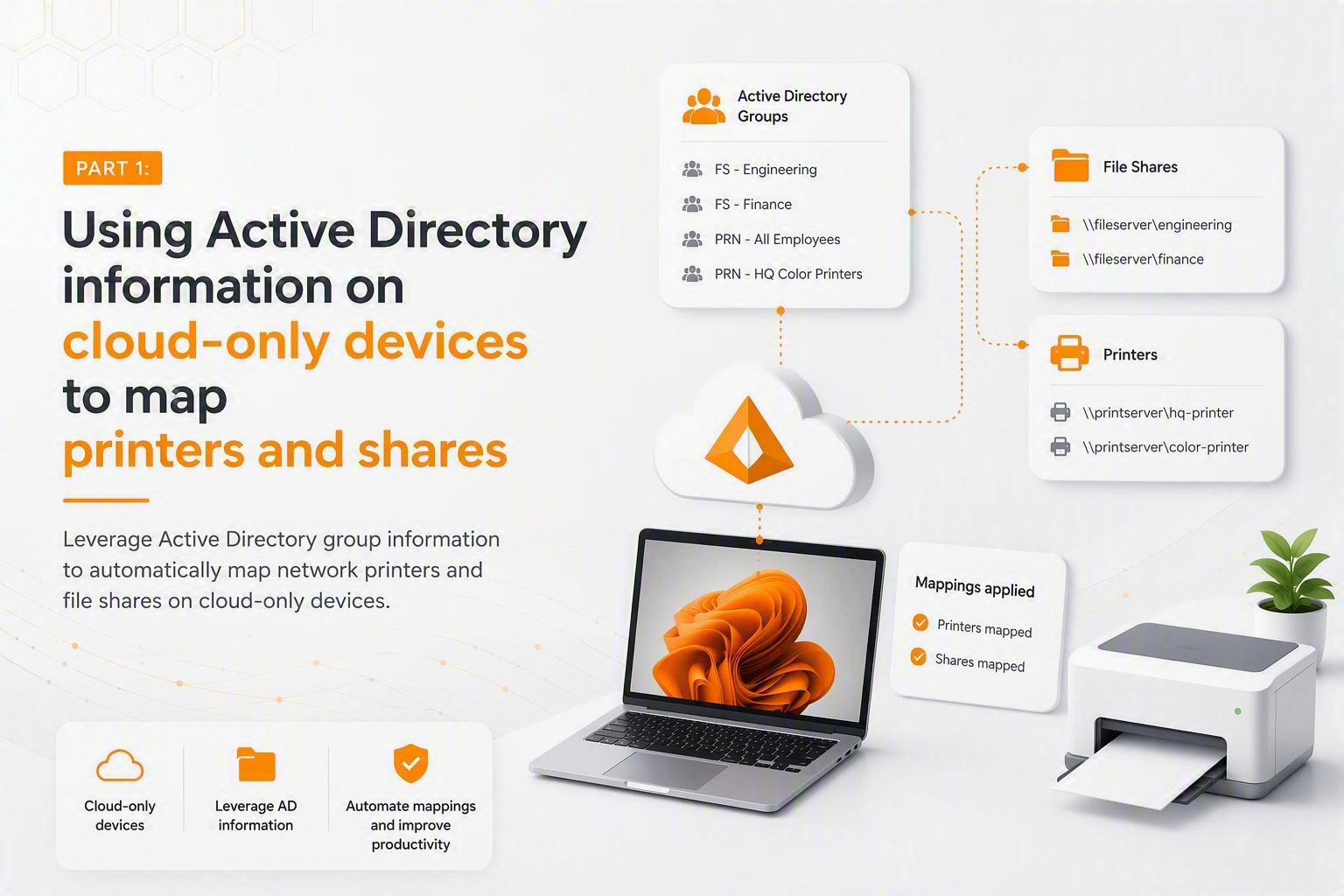 Part 1: Using Active Directory Information on Cloud-Only Devices to Map Printers and Shares