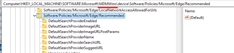 MDMWins blocking records for the DefaultSearchProvider settings