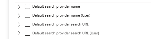 Settings Catalog picker with device settings and their (User) variants