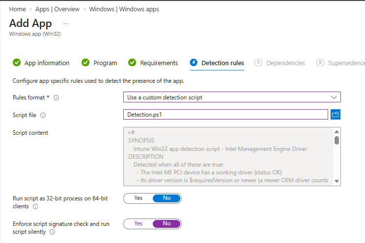 Detection script of the driver app