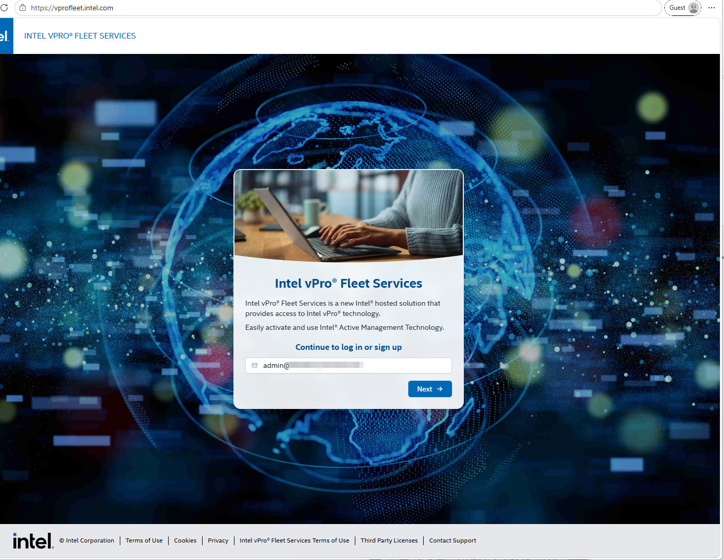 Fleet Services start page